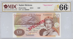 Saint Helena, 20 Pounds, 2012, UNC, p13bs
MDC 66 GPQ, Queen Elizabeth II. Potrait
Estimate: USD 50 - 100