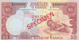 Samoa, 5 Tala, 2002/2005, UNC, p33bs, SPECIMEN
Estimate: USD 25 - 50