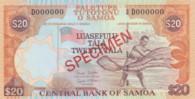Samoa, 20 Tala, 2002/2005, UNC, p35bs, SPECIMEN
Estimate: USD 25 - 50