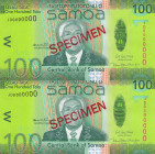 Samoa, 100 Tala, 2017, UNC, p44bs, SPECIMEN
(Total 2 banknotes)
Estimate: USD 50 - 100