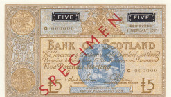 Scotland, 5 Pounds, 1967, UNC, p106s, SPECIMEN
Bank of Scotland
Estimate: USD 160 - 320