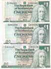 Scotland, 1 Pound, 1987/1999, p346; p351, (Total 3 banknotes)
In different condition between VF and XF
Estimate: USD 20 - 40