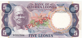 Sierra Leone, 5 Leones, 1978, UNC, p7CS2, SPECIMEN
Collector Series, Light handling
Estimate: USD 20 - 40
