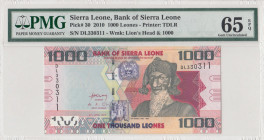 Sierra Leone, 1.000 Leones, 2010, UNC, p30
PMG 65 EPQ, Bank of Sierra Leone
Estimate: USD 50 - 100