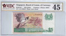 Singapore, 5 Dollars, 1976, XF, p10
MDC 45 GPQ
Estimate: USD 20 - 40