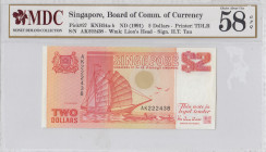 Singapore, 2 Dollars, 1991, AUNC, p27
MDC 58 GPQ
Estimate: USD 20 - 40
