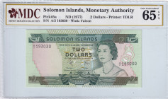 Solomon Islands, 2 Dollars, 1977, UNC, p5a
MDC 65 GPQ
Estimate: USD 25 - 50