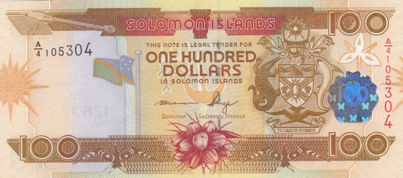 Solomon Islands, 100 Dollars, 2006/2009, UNC, p30
Central Bank of Solomon Islan...