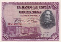 Spain, 50 Pesetas, 1928, UNC, p75b
Estimate: USD 25 - 50