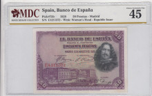 Spain, 50 Pesetas, 1928, XF, p75b
MDC 45
Estimate: USD 20 - 40