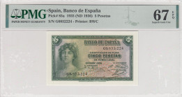 Spain, 5 Pesetas, 1936, UNC, p85a
PMG 67 EPQ, High condition 
Estimate: USD 40 - 80
