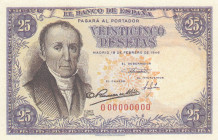 Spain, 25 Pesetas, 1946, UNC, p130a
Banco De Espana, Authorized Copy
Estimate: USD 25 - 50