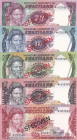 Swaziland, 1-2-5-10-20 Emalangeni, 1974, UNC, pCS1, SPECIMEN
FOLDER, (Total 5 banknotes)
Estimate: USD 100 - 200