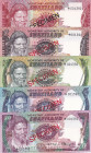 Swaziland, 1-2-5-10-20 Emalangeni, 1978, UNC, SPECIMEN
(Total 5 banknotes), Collector Series, COA (Certificate of Authenticity) 001392
Estimate: USD...