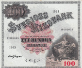 Sweden, 100 Kronor, 1963, AUNC(-), p48e
Sveriges Riksbank, Light stained
Estimate: USD 40 - 80