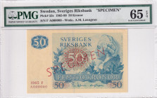 Sweden, 50 Kronor, 1965, UNC, p53s, SPECIMEN
PMG 65 EPQ
Estimate: USD 350 - 700