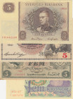 Sweden, 5 Kronor, 1941/1978, p41a; p33x; p51d; p50b, (Total 4 banknotes)
In different condition between CT(+) and UNC (-).
Estimate: USD 30 - 60