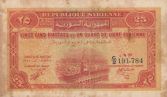 Syria, 25 Piastres, 1942, XF(-), p51
Stained
Estimate: USD 50 - 100