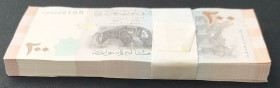 Syria, 200 Pounds, 2009, UNC, p114, BUNDLE
(Total 100 Banknotes), Central Bank of Syria 
Estimate: USD 25 - 50