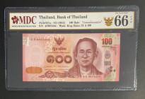 Thailand, 100 Baht, 2015, UNC, p127a
MDC 66 GPQ, Bank of Thailand
Estimate: USD 20 - 40