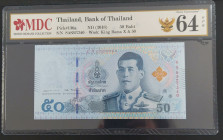 Thailand, 50 Baht, 2018, UNC, p136a
MDC 64 GPQ
Estimate: USD 20 - 40