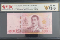 Thailand, 100 Baht, 2018, UNC, p137b
MDC 65 GPQ
Estimate: USD 20 - 40