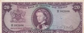Trinidad & Tobago, 20 Dollars, 1964, VF, p29b
Queen Elizabeth II. Potrait, There are smudges and pen marks.
Estimate: USD 75 - 150
