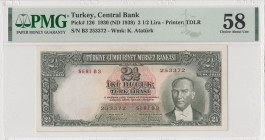 Turkey, 2 1/2 Lira, 1939, AUNC(+), p126, 2.Emission
PMG 58
Estimate: USD 1000 - 2000