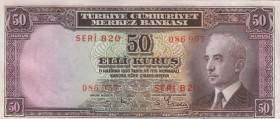 Turkey, 50 Kurush, UNC, p133, 2.Emission
İsmet İnönü portrait, Central Bank
Estimate: USD 50 - 100