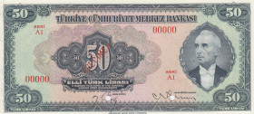 Turkey, 50 Lira, 1947, AUNC, p143s, SPECIMEN
3.Emission
Estimate: USD 250 - 500