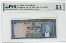 Turkey, 5 Lira, 1952, UNC, p154a, 5.Emission
PMG 63
Estimate: USD 250 - 500