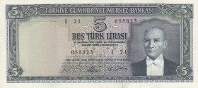 Turkey, 5 Lira, 1965, XF, p174a, 5.Emission
Estimate: USD 30 - 60