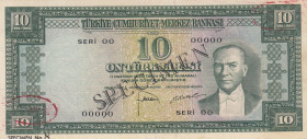 Turkey, 10 Lira, 1953, AUNC, p157s, SPECIMEN
5.Emission, There are pinholes
Estimate: USD 150 - 300