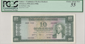 Turkey, 10 Lira, 1958, AUNC, p158a, 5.Emission
PCGS 55, Central Bank of the Republic
Estimate: USD 500 - 1000