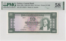 Turkey, 10 Lira, 1961, AUNC, p160, 5.Emission
PMG 58
Estimate: USD 100 - 200
