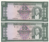 Turkey, 10 Lira, 1963, AUNC, p161, 5.Emission
(Total 2 consecutive banknotes)
Estimate: USD 100 - 200