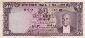 Turkey, 50 Lira, 1951, VF, p162, 5.Emission
Pressed
Estimate: USD 30 - 60