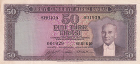 Turkey, 50 Lira, 1953, XF, p163, 5.Emission
Estimate: USD 100 - 200