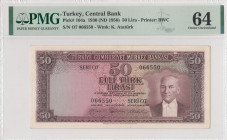 Turkey, 50 Lira, 1956, UNC, p164a, 5.Emission
PMG 64, Second highest rated coin
Estimate: USD 4500 - 9000