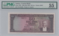 Turkey, 50 Lira, 1957, AUNC, p165, 5.Emission
PMG 55
Estimate: USD 750 - 1500