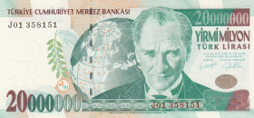 Turkey, 20.000.000 Lira, 2001, UNC, p215, 7.Emission
"J01" prefix
Estimate: USD 25 - 50