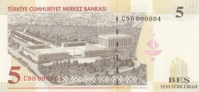 Turkey, 5 New Lira, 2005, UNC, p217, 8. Emisyon
Top 10 Serial Numbers
Estimate: USD 20 - 40