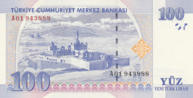 Turkey, 100 Lira, 2005, UNC, p221, 8. Emisyon
"A01" prefix, Central Bank
Estimate: USD 60 - 120