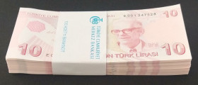 Turkey, 10 Lira, 2022, UNC, p223e, 9.Emission
BUNDLE, (Total 100 Banknotes)
Estimate: USD 100 - 200