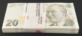 Turkey, 20 Lira, 2022, UNC, pNew, 9.Emission
BUNDLE, (Total 100 Banknotes)
Estimate: USD 150 - 300