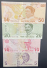 Turkey, 5-10-20-50 Lira, 2017/2020, UNC, p222c; p223c; p224c; p225d, 9.Emission
(Total 4 banknotes)
Estimate: USD 20 - 40