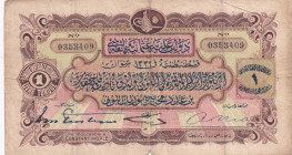 Turkey, Ottoman Empire, 1 Livre, 1914, FINE, p68a, Signed: Tristram-Nias, Seal: Ferid
V. Mehmed Reşad Period, AH:1332, Sing: Tristam - Nias, Seal: Fe...