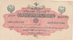 Turkey, Ottoman Empire, 1/2 Lira, 1916, AUNC(-), p82, Talat / Panfili
V. Mehmed Reşad Period, A.H.: December 22, 1331, signature: Talat / Panfili
Es...