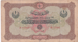 Turkey, Ottoman Empire, 1 Livre, 1916, FINE, p83, Talat / Panfili
V. Mehmed Reşad Period, A.H.: December 22, 1331, signature: Talat / Panfili
Estima...