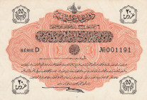 Turkey, Ottoman Empire, 20 Piastres, 1916, UNC, p88, Talat / Hüseyin Cahid
V. Mehmed Reşad Period, AH: 6 August 1332,sign: Talat / Hüseyin Cahid
Est...